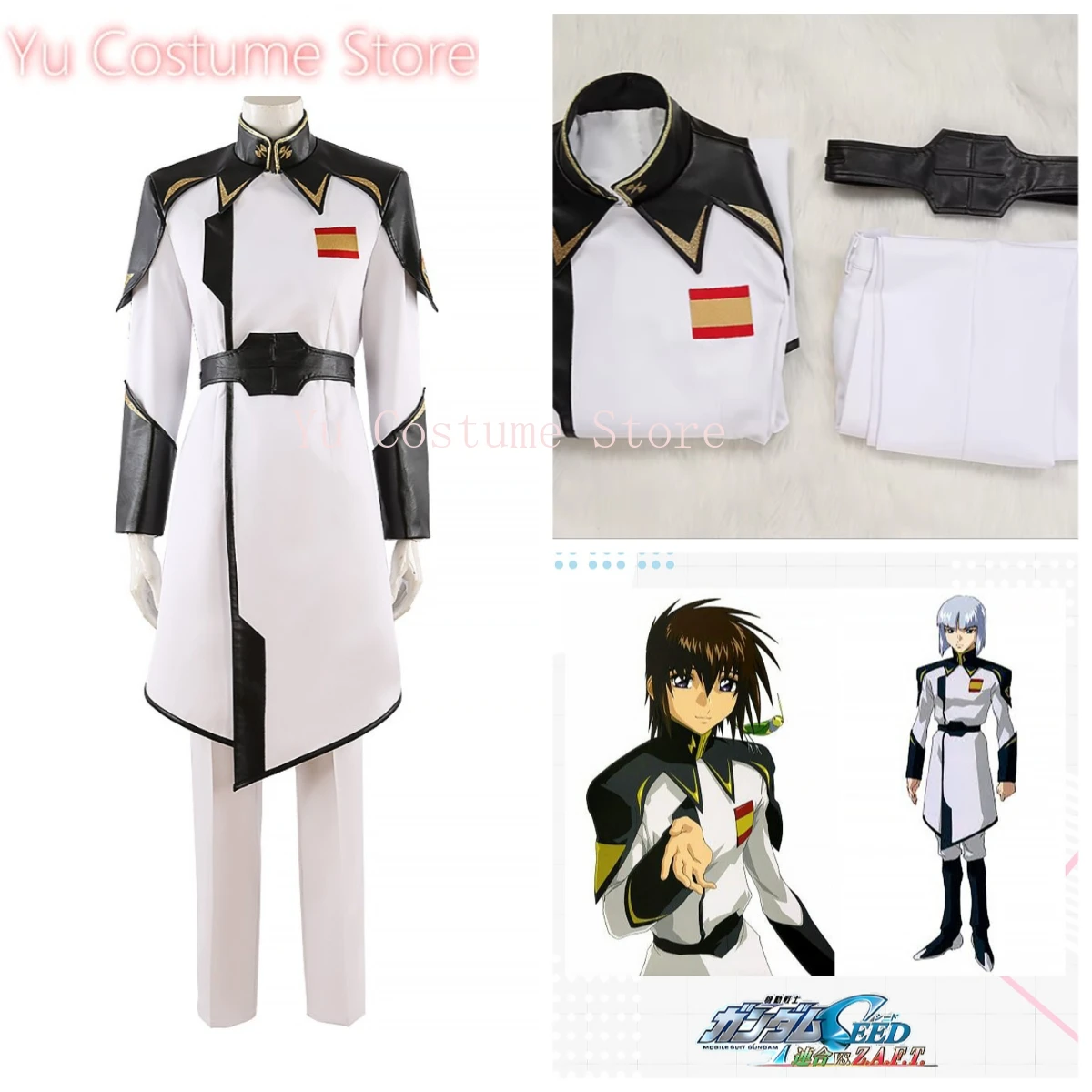 Disfraz de Anime Rau Le Creuset, uniforme blanco, conjunto de fiesta de Halloween para hombre, personalización