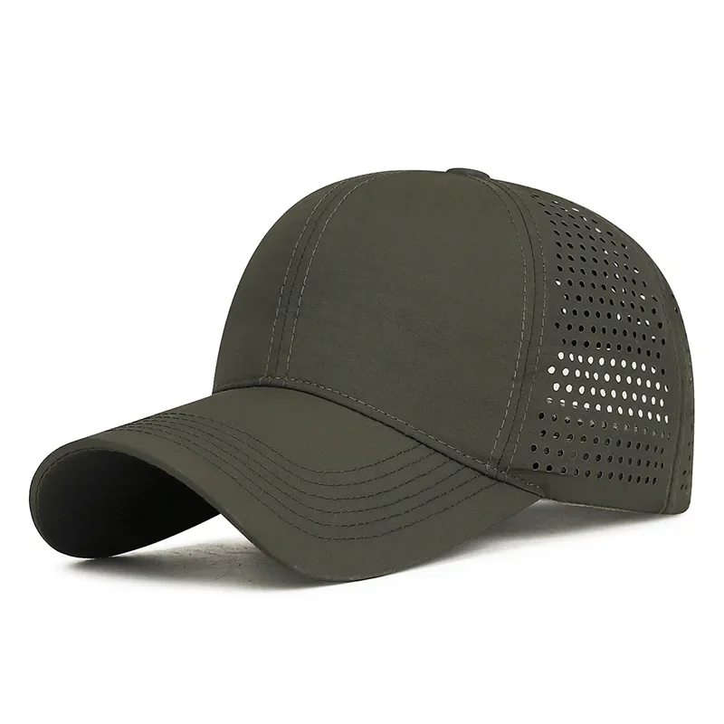 Leichte Sport-Sonnenkappe für Damen und Herren, schnell trocknende, lasergestanzte, atmungsaktive Mütze, Outdoor-Baseballkappe – Detail 6