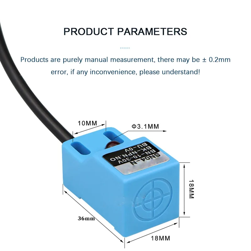 Free Sample SN04-N 5mm Inductive Proximity Sensor NPN/PNP, 3-wire NO 6-36V DC