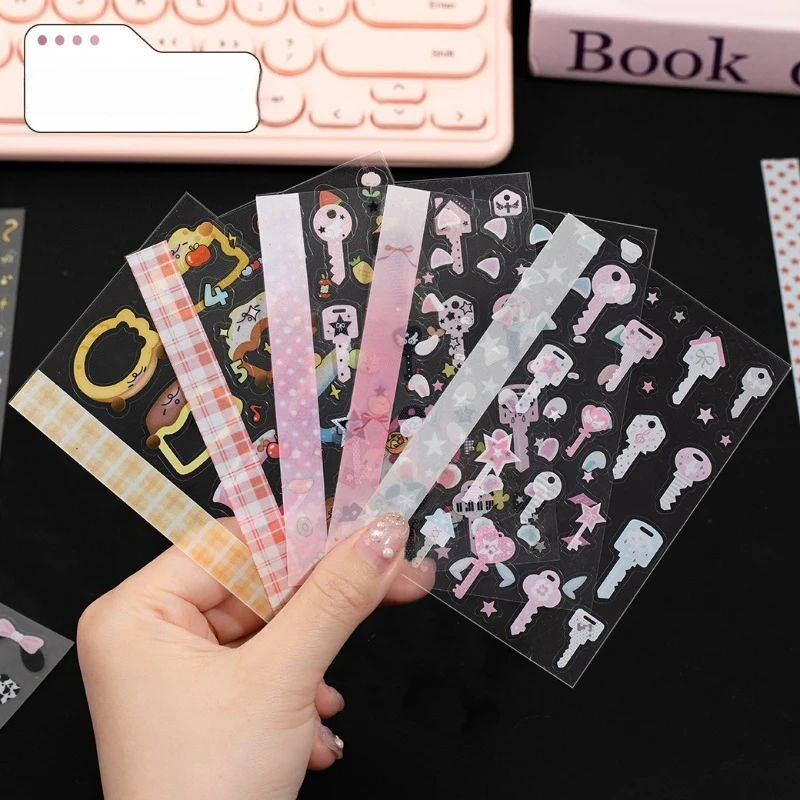 Mini Cartoon PET Sticker Book Kawaii Decorative Decals for Journaling Scrapbooking Versatile Pattern Stickers for DIY Phone Case