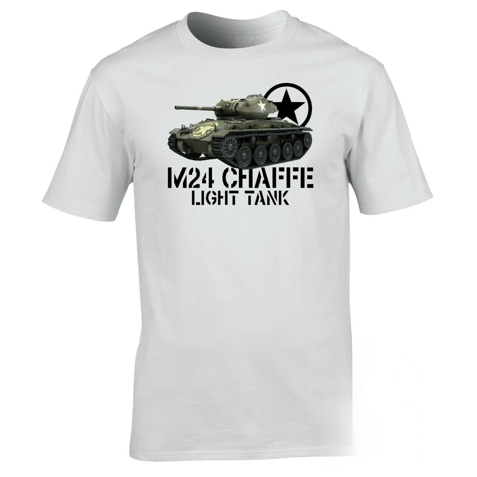 Short Sleeve O-Neck Men's T Shirt New S-5XL US Army M24 Chaffe Light Tank T-Shirt WW2 Military Summer Cotton harajuku oversized