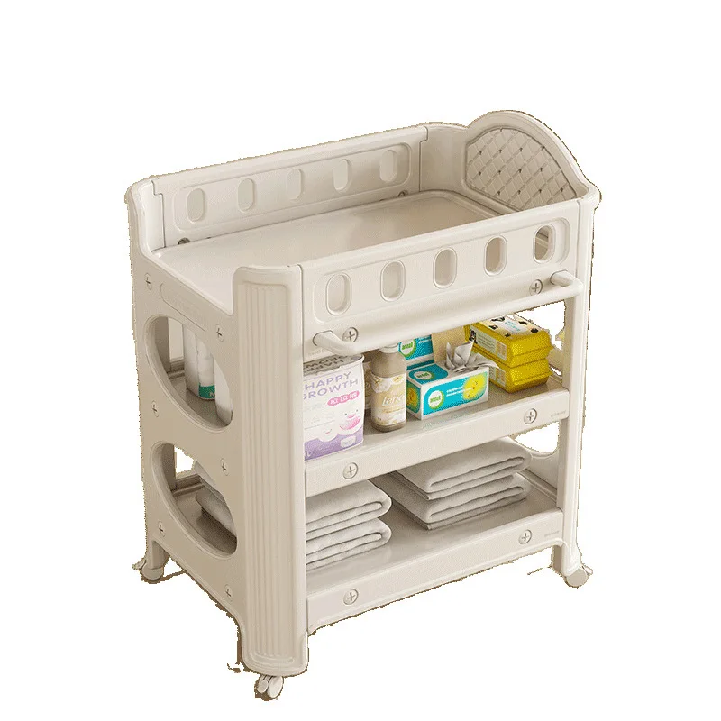Mesa para pañales, mesa para el cuidado del bebé, cuna de plástico completa multifuncional, cambiador de ropa para recién nacidos, mesa táctil para baño