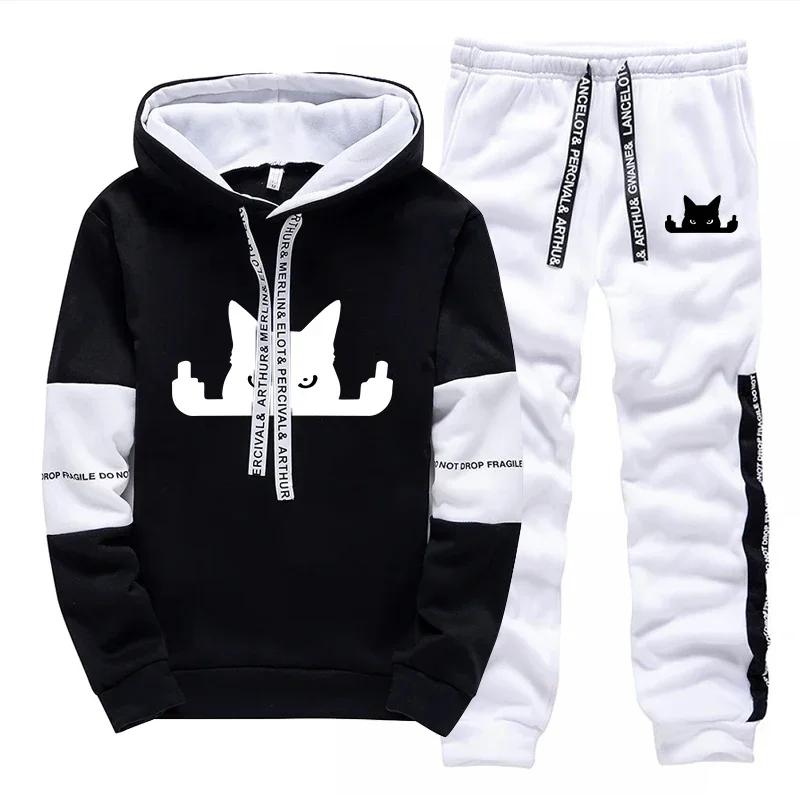 

Mens Tracksuit Printed Casual Sweatshirts Sweatpants Single Piece Hot Sales Hoodie Pants Sports Jogging Mens Clothing Streetwear
