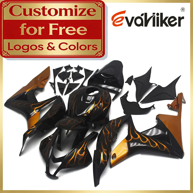 

Injection Fairing Kit For Honda CBR600RR 2007 2008 Full Fairing Kit gold flames Injection Mold Customizable Colors