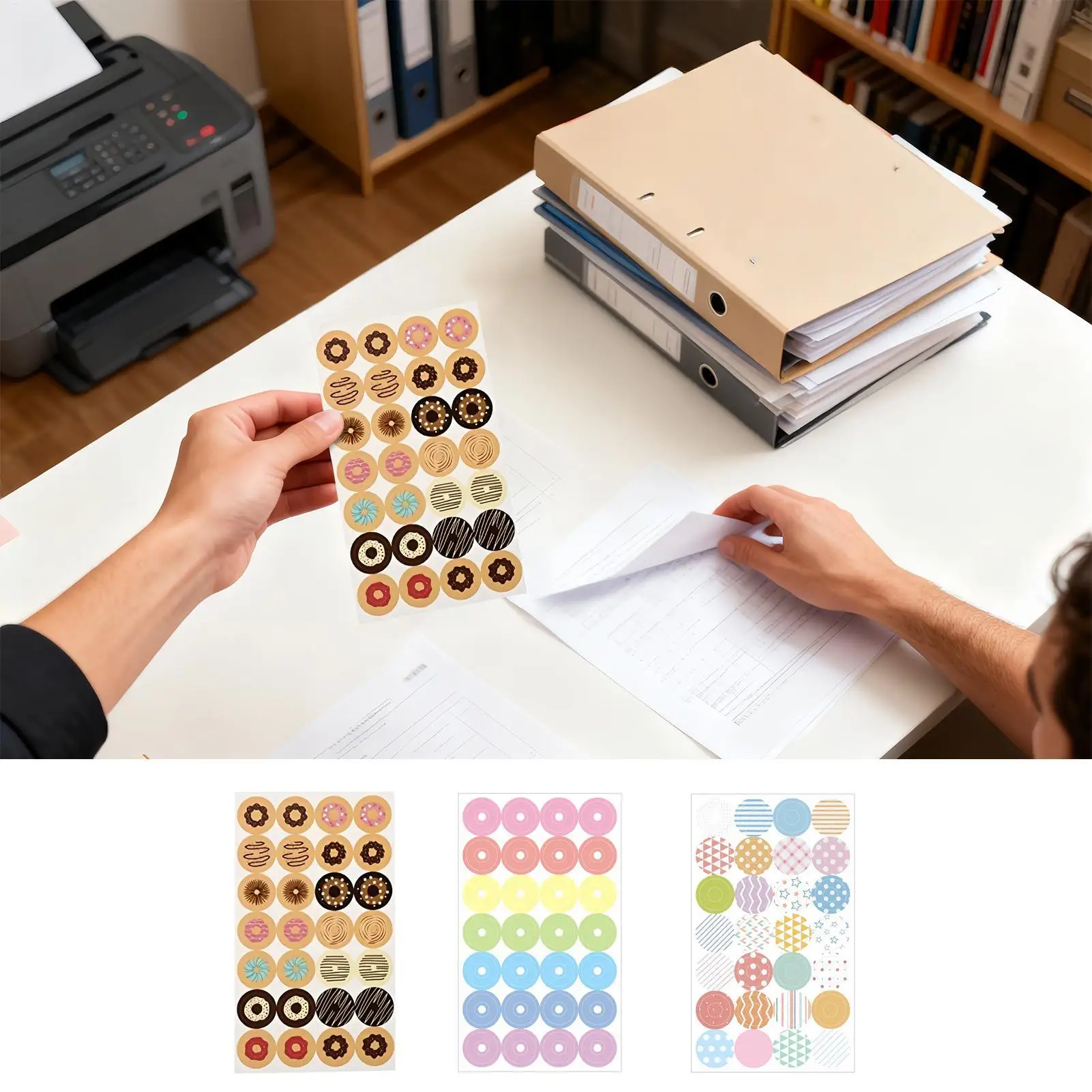 تقوية ثقب الورق معززات ذاتية اللصق واقيات ثقب ذاتية اللصق للورق لصياغة حزمة الملاحظات السائبة #2