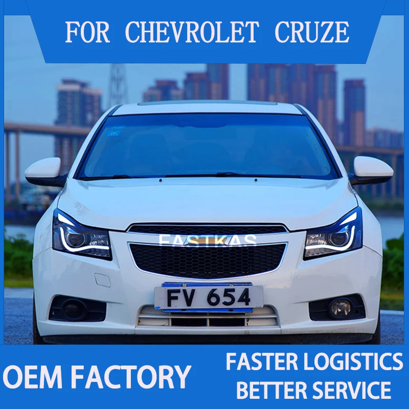 

1 пара светодиодных фар в сборе для Chevrolet Cruze 2009-2015, Plug and Play со светодиодными DRL, задние задние фонари с сигналом поворота
