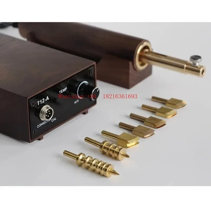 Limited Offer AC220V Leather Edge Ironing Machine Electric Heating Temperature Control Soldering Iron Brass Seal Heaterr Edge