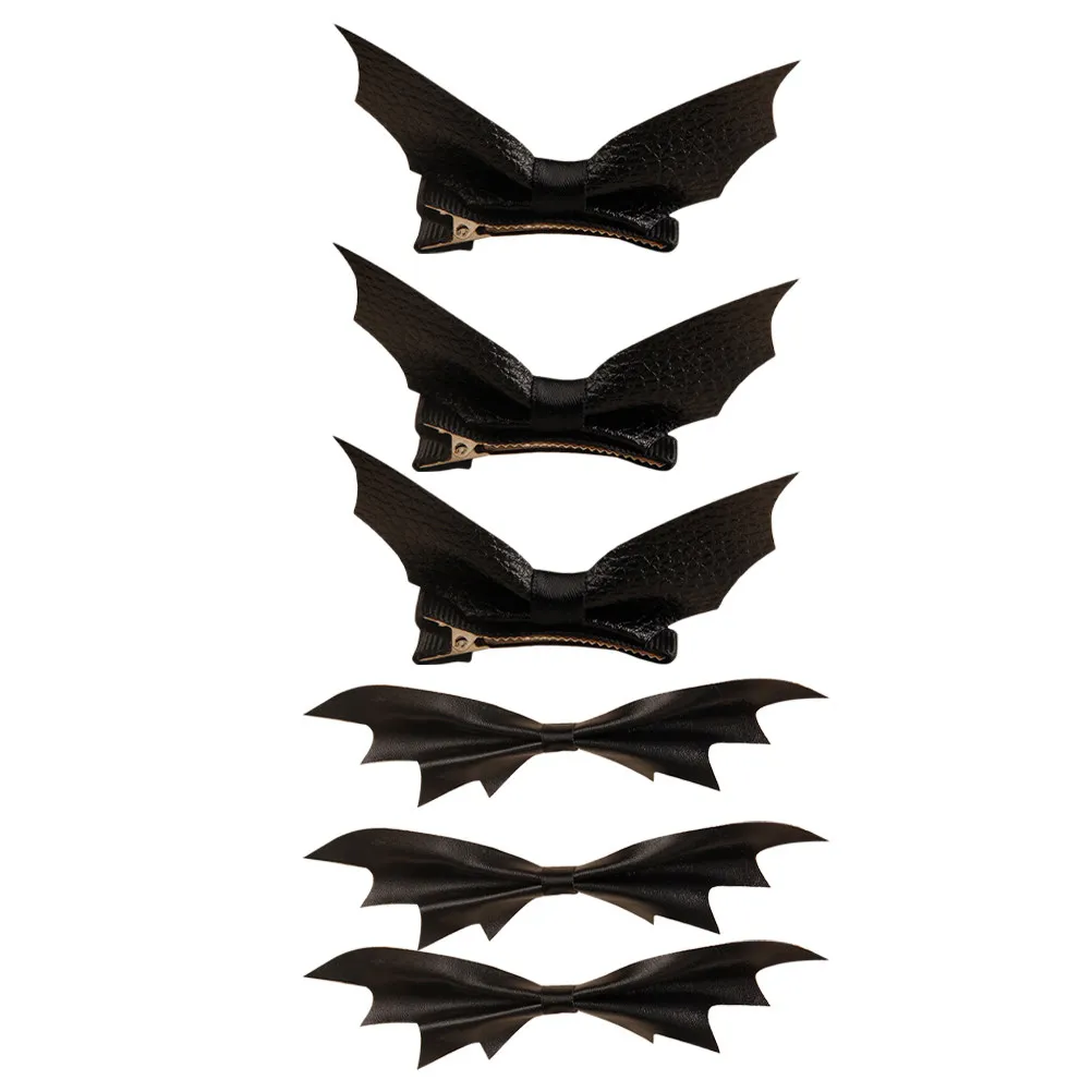 6Pcs Bat Hair Clips for Halloween Party Fancy Dress Stage Performance Lightweight Non-Deforming Bat Shaped Hair Clamps Black