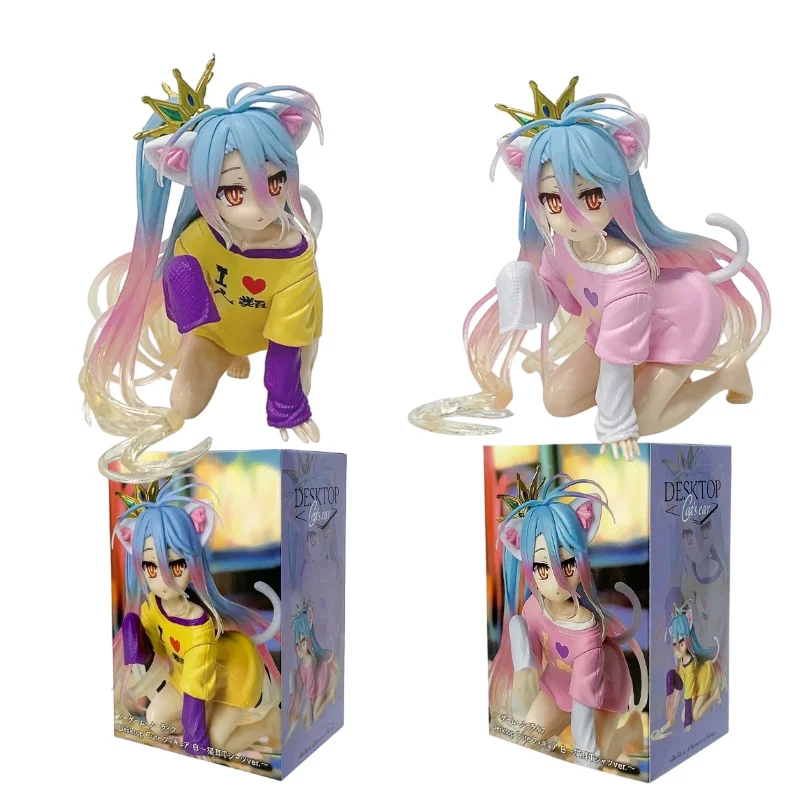 

10cm Anime No Game No Life Zero Shiro Figure Cat Ear Long Sleeved Uniform Figure Toy Gift Collection Figure PVC Boy Toys Gifts