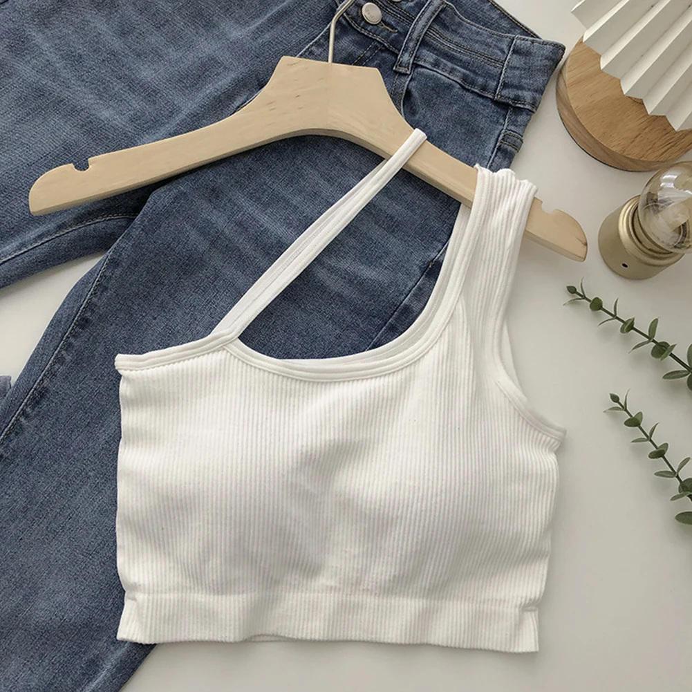 

Casual Camisole Navel-Baring Top High Elasticity O Neck Design Regular Length Sleeveless Style High Stretch Camisole Top