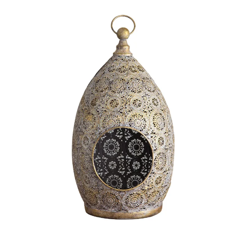 

American hollow candlestick retro old homestay dining table craft living room ornament wedding candlelight dinner photography