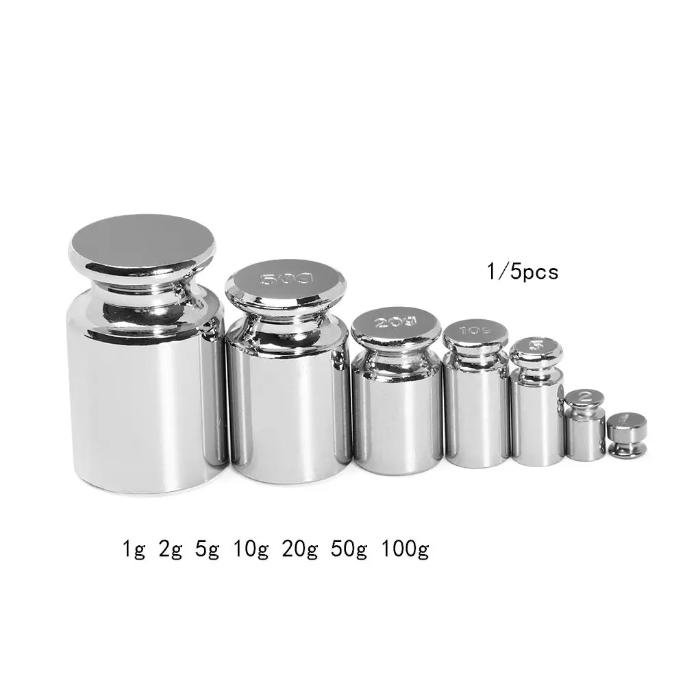 1/5pcs Accurate Calibration Set Chrome Plating Scale Weights Set 1g 2g 5g 10g 20g 50g 100g Grams For Home Tool