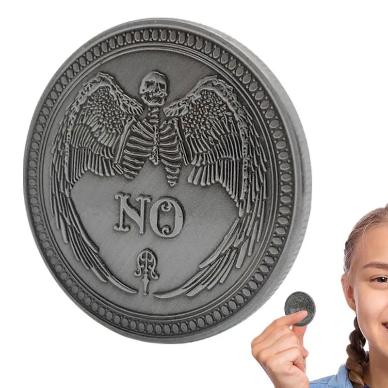 Yes No Coin Challenge Coin Decision Maker Coin With 3D Embossed Details Novelty Coin Yes No Oracle For Halloween Christmas