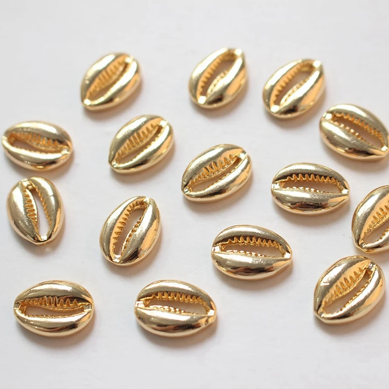 4PCS 18K Real Gold Plated Brass Ocean Series Starfish Seahorse Shell Jewelry DIY Findings Bracelet Material Accessories