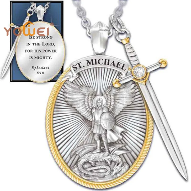 Latest Catholic Patron Saint Pendant Michael St. Michael The Archangel Pendant Necklace