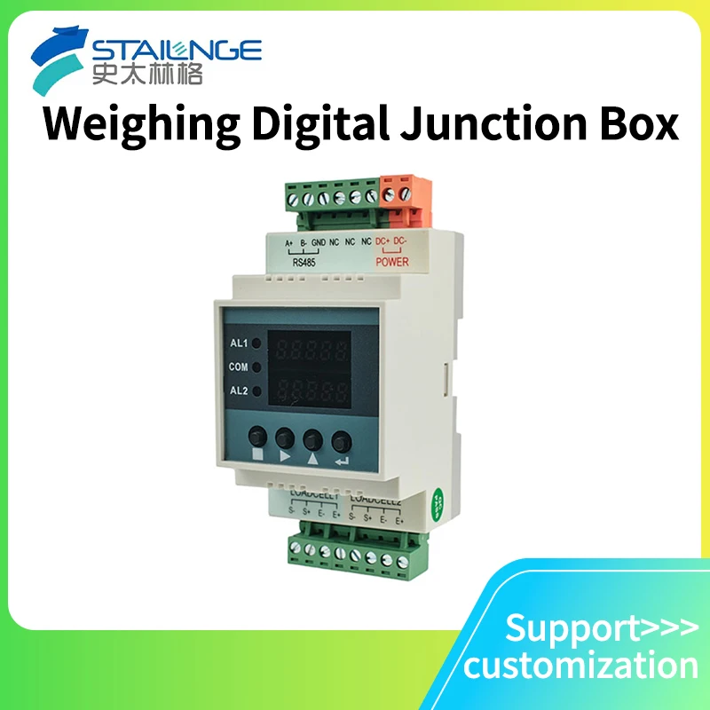 

Weighing Transmitter Two-Channel Digital Quantity Display Module Power Supply 24VDC Weighing Sensor RS485 Signal Conversion IP50