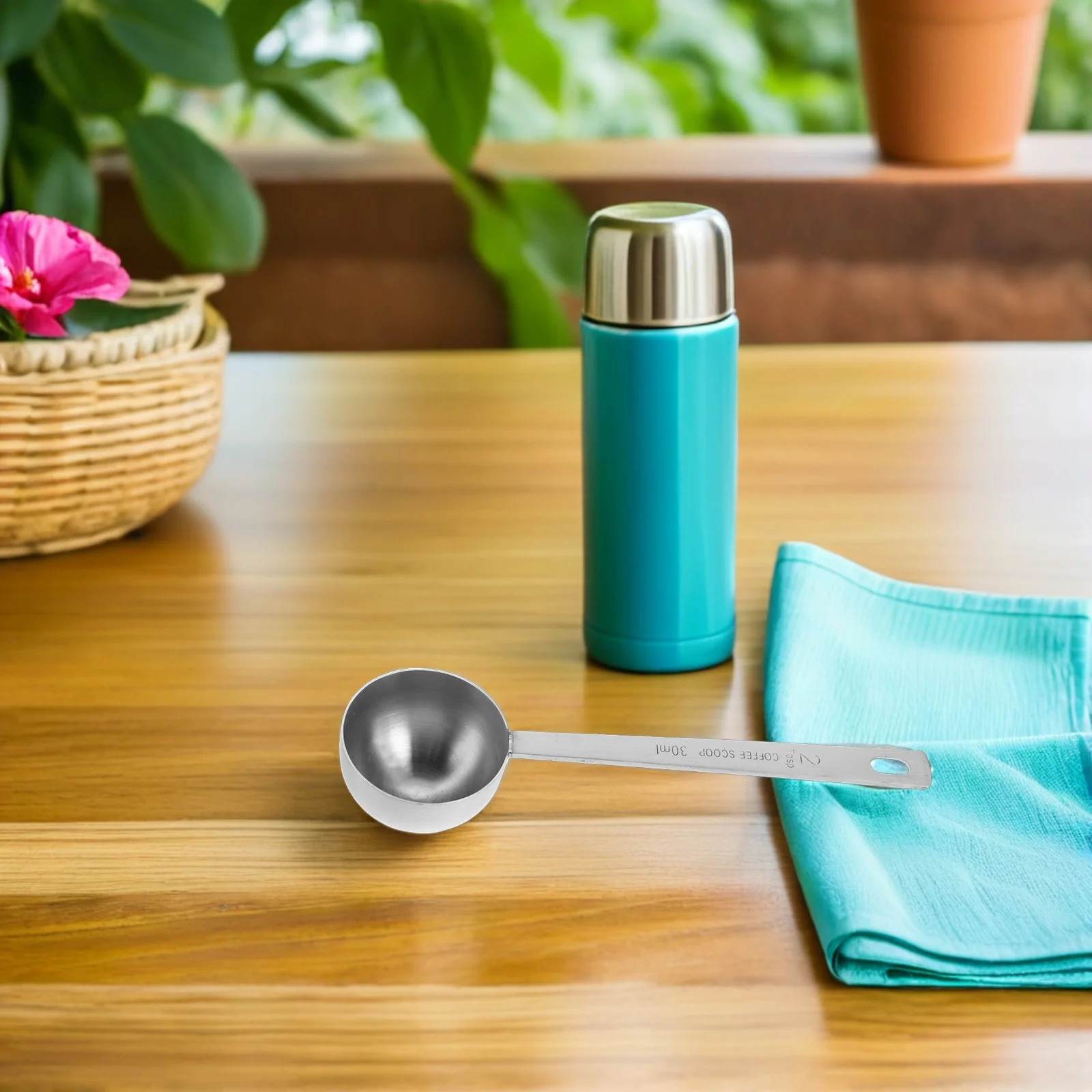 

2Pcs 30Ml Stainless Steel Coffee Spoon Measuring Tool for Flour Condiments Rice Versatile Kitchen Accessory Decorative Design