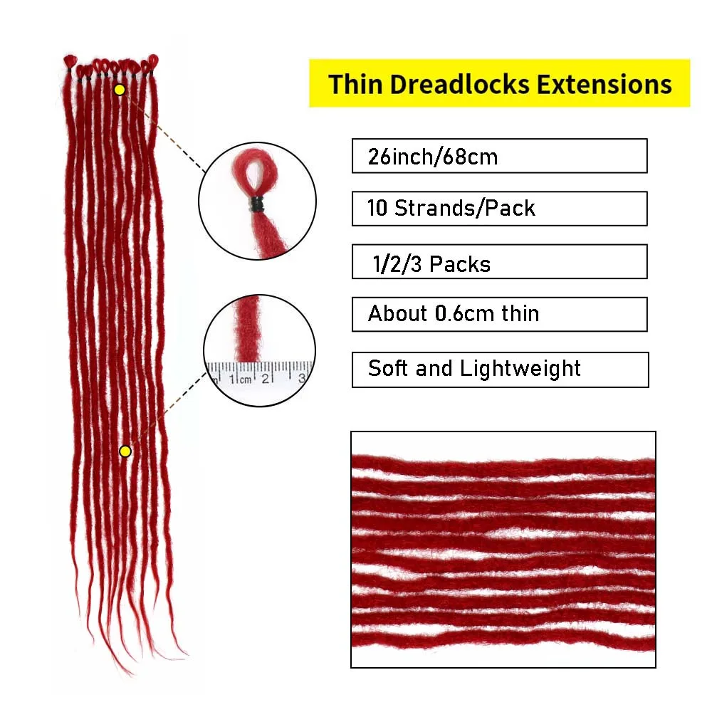 Kolorowe dredy 26 cali SE Miękkie i długie dredy w jednolitym kolorze Warkocze syntetyczne Hip Hop Reggae Przedłużenia dredów