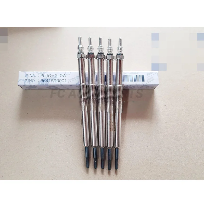 For Ssangyong Glow Plugs:5pcs for REXTON,KYRON,STAVIC/RODIUS +D27DT #6641590001