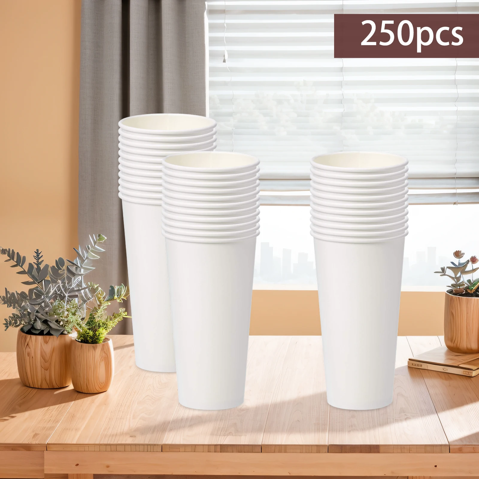 20oz Disposable Paper Cups Drinking 250pcs Wedding Parties Cup Disposable Coffee Cups Paper Beverage Cup Hot Coffee Tea Cups