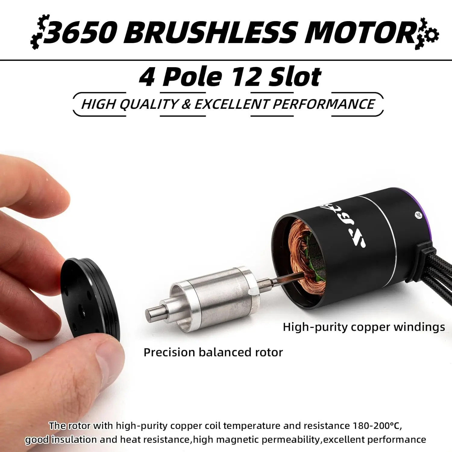 3650 F540 4370KV Moteur sans balais et ESC étanche 60A avec carte de programmation pour 1/10 RC Buggy Truggy Course Truck On-Road Auto
