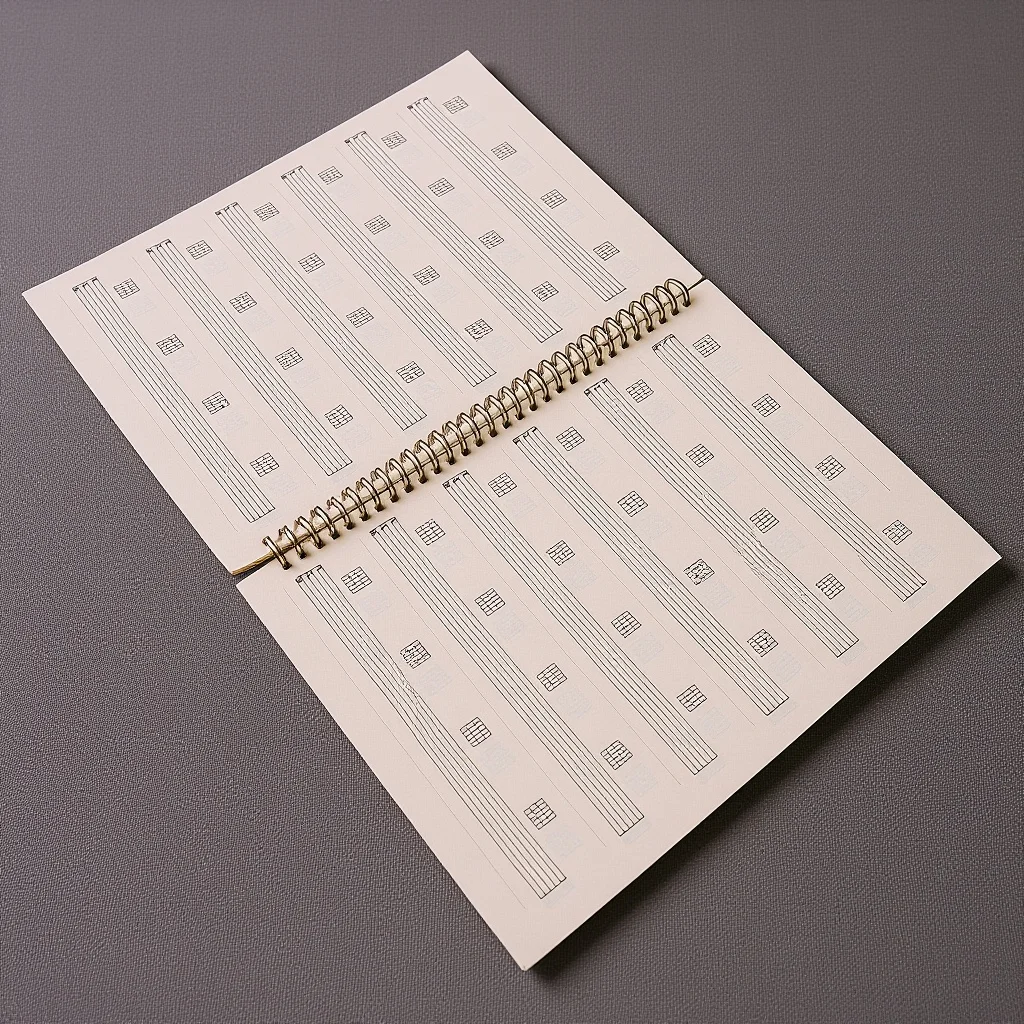 ورقة الغيتار الموسيقى دفتر لفائف ملزمة المحمولة ستة خط وتر كتاب النتيجة خفيفة الوزن مقاوم للماء الغيتار المبتدئين هدية الموسيقى