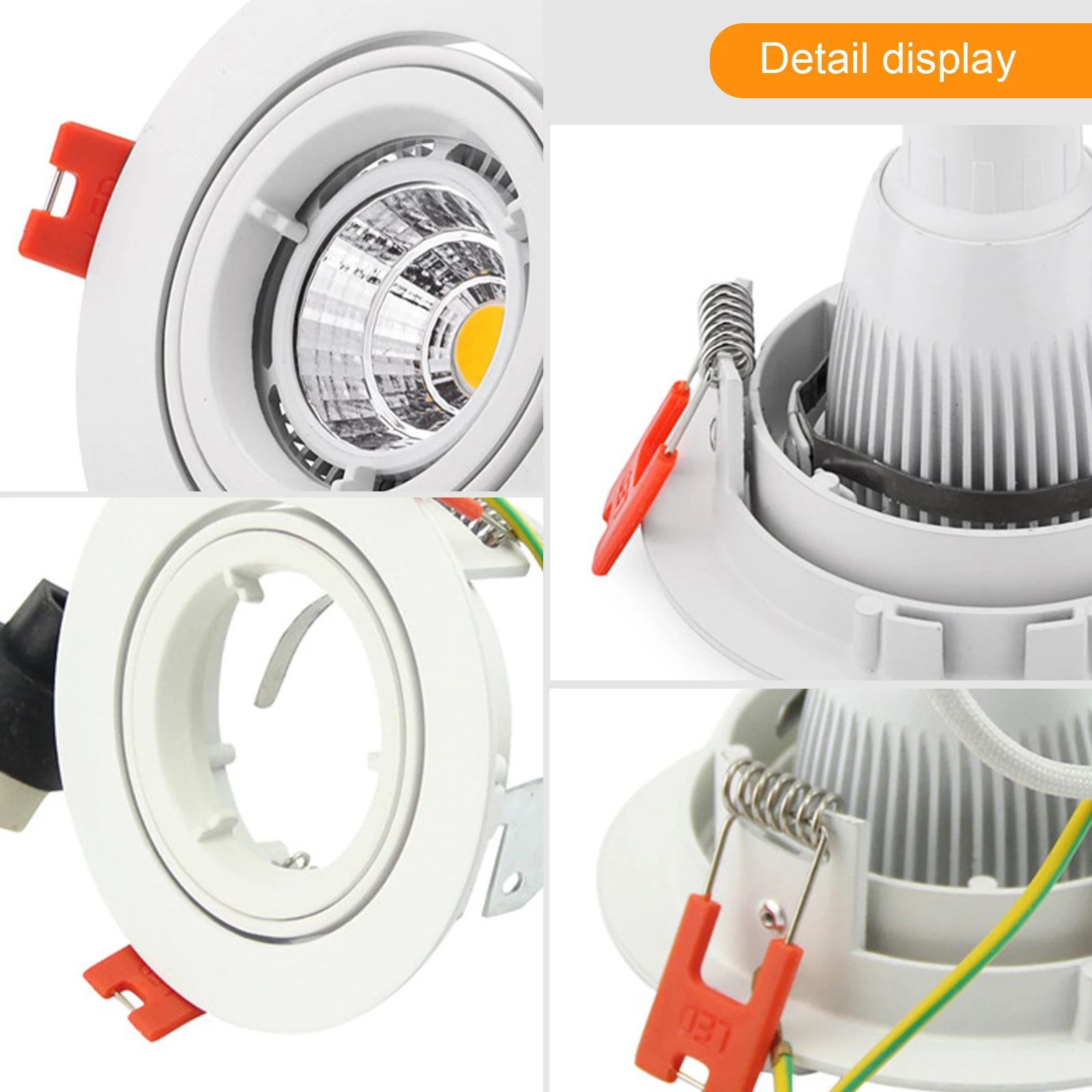 Imagem -06 - Redondo Iluminação Comercial Ajustável Led Embutida Downlight Encaixes Gu10 Mr16 Lâmpada Luminária Led Downlight Quadro Peças Preto