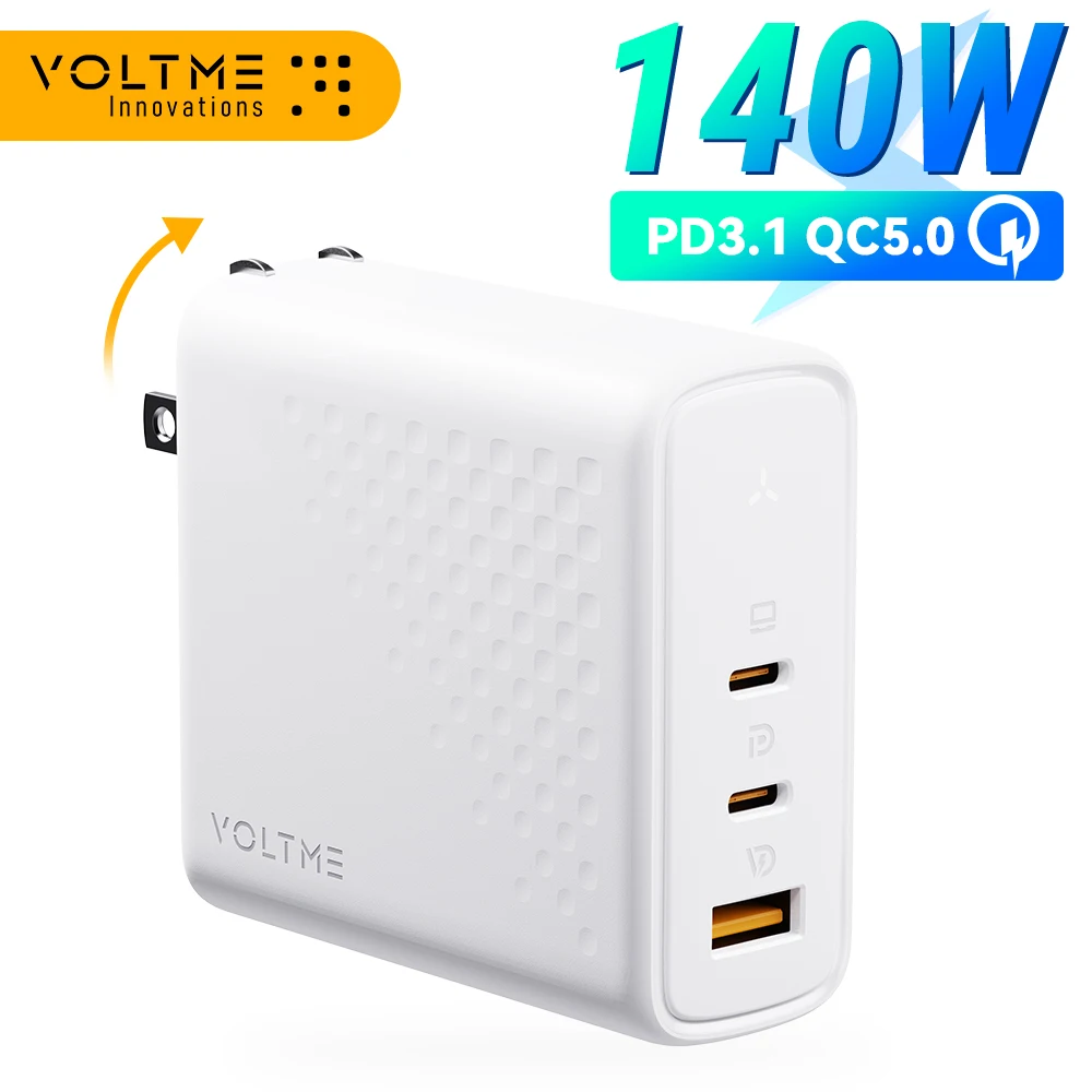 Voltme 140W GaN Ⅲ Charger USB type C PD fast charger Quick Charge 4.0 3.0 for iPhone 16 15 14 Pro Max MacBook laptop Samsung S22