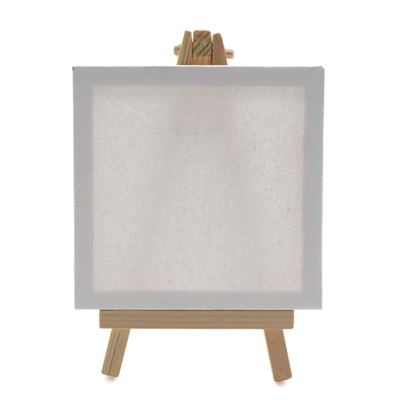 Mini Wooden Easel Painting Canvas Set Acrylic Drawing Paint for Kids