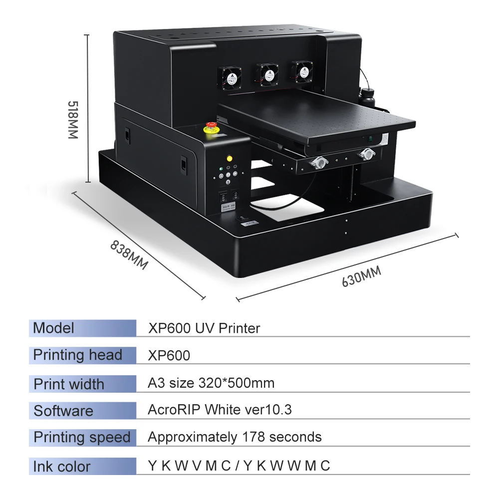 UV XP600 A3 Printer with Varnish UV DTF Printer Sticker Selfadhesive Printing Machine A3 For Phone Case Bottle Glass UV Printer