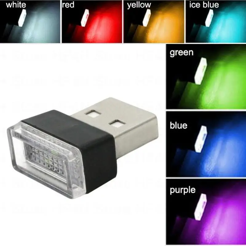 7 colors Mini USB night Light LED Modeling Night Lamp Car Ambient Light Neon Interior Light Car Jewelry Stage party colors B4