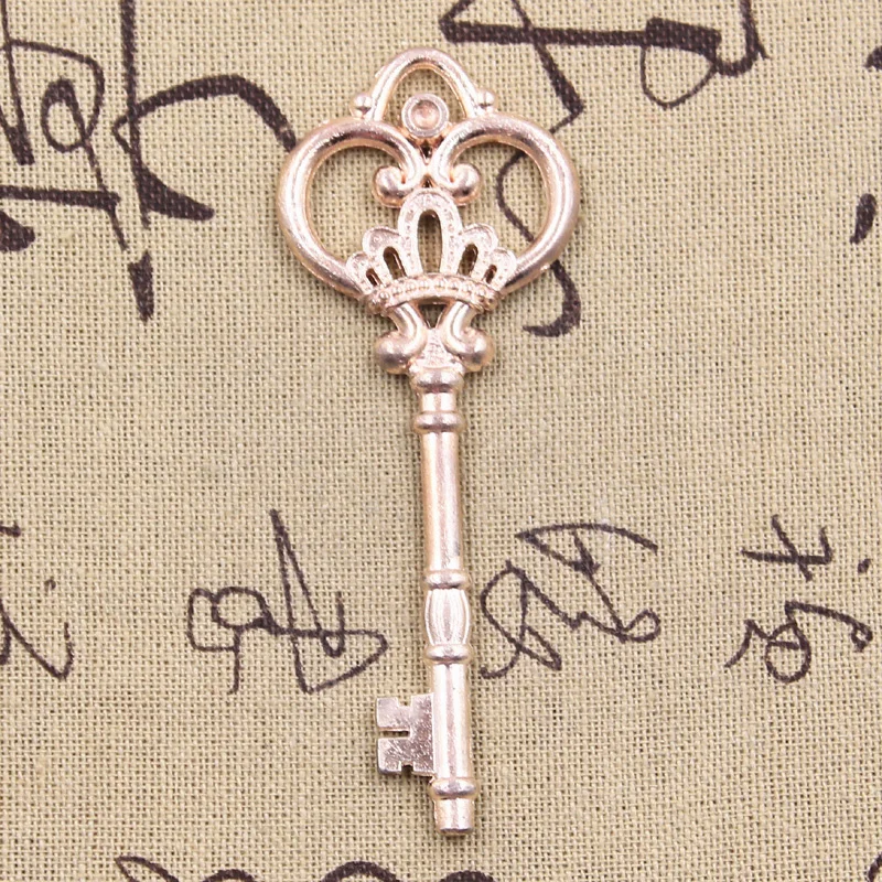 3pcs Charms Lucky Key Opener 83x32mm Antique Bronze Silver Color Pendants DIY Crafts Making Findings Handmade Tibetan Jewelry