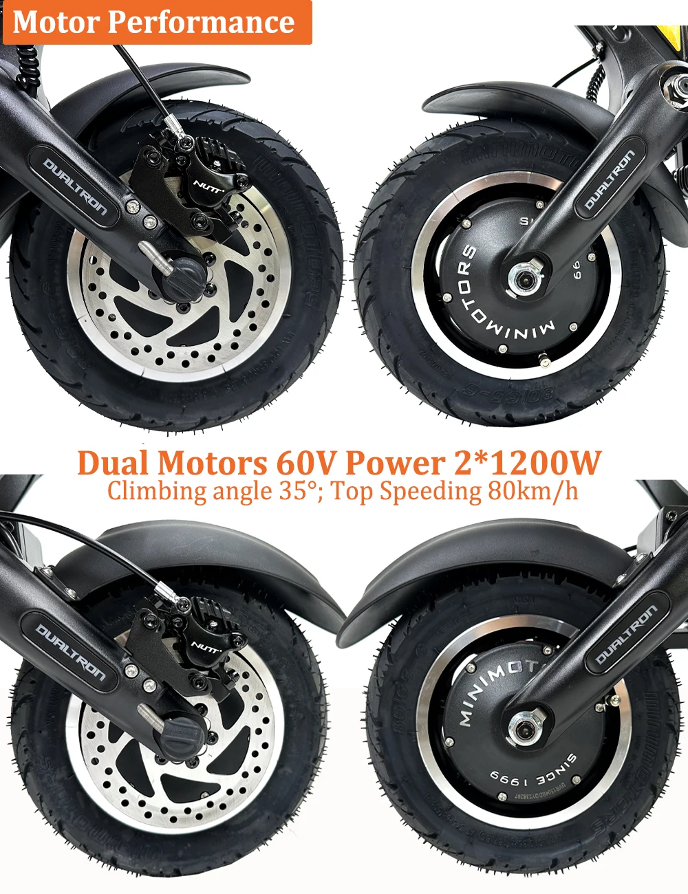 Original Dualtron Victor Luxury Plus 1200W Frontmotoranzug für Dualtron Victor Limited Motor Neues Victor Luxus-Heckmotorteil – Detail 6
