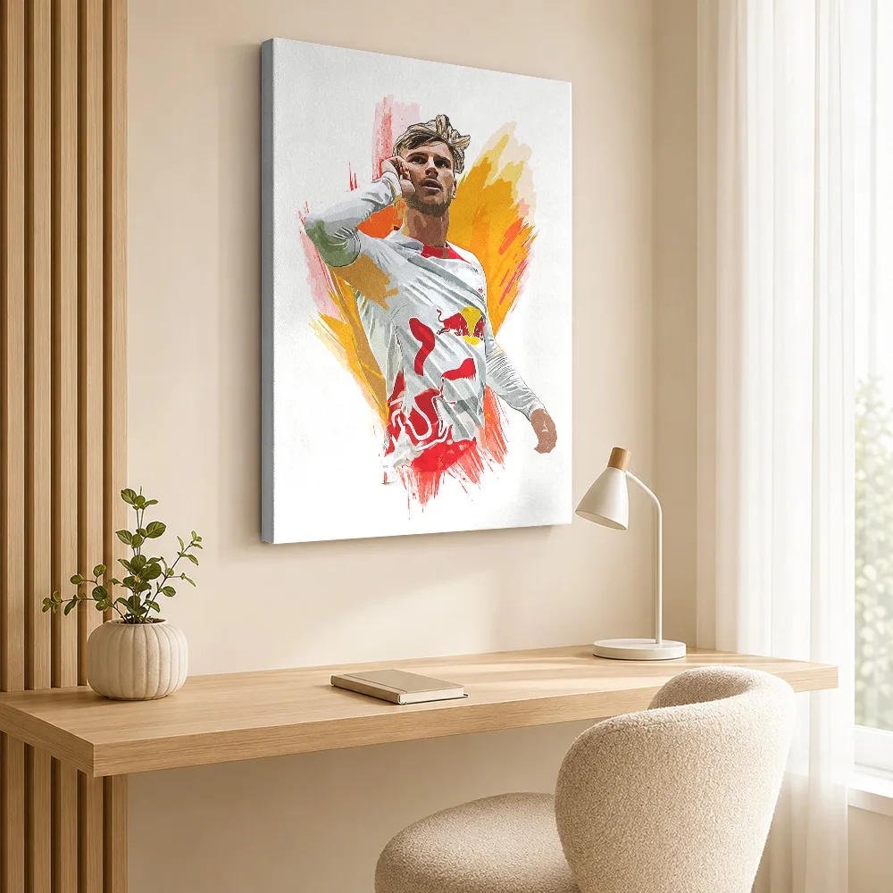 Benjamin Sesko Soccer Tribute Canvas Print Poster Modern Style Wall Decor With Customized Photo For Home Gym Ideal Birthday Gift