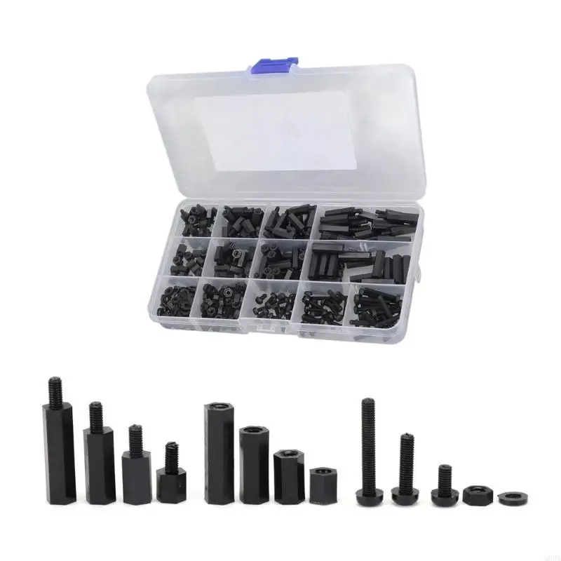 380pcs Spaceur hexagonal Colonne Colonne Assortiment d'écrou vis