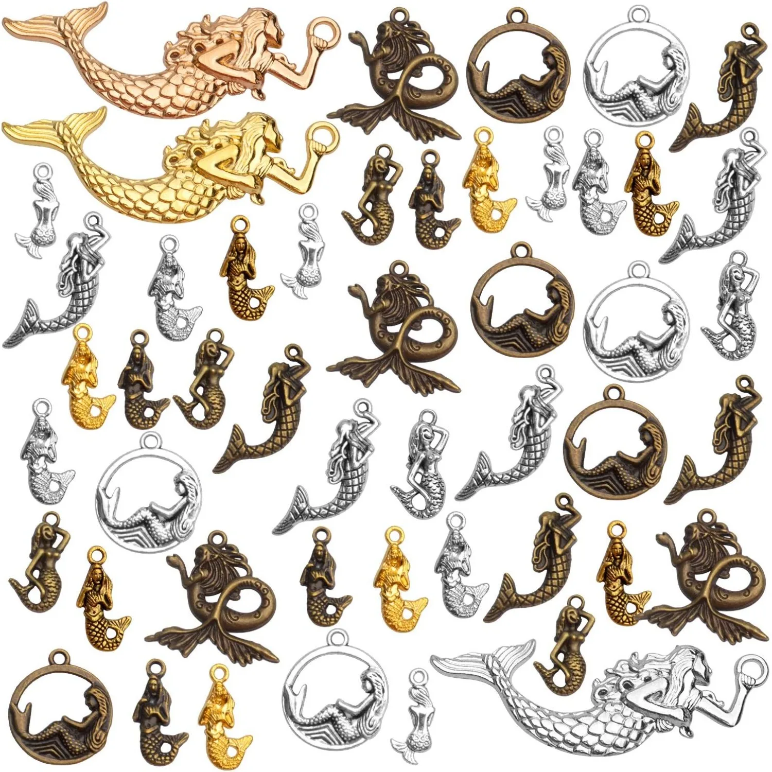 100 جرام مختلط حورية البحر سحر سبيكة سحر قلادة التبتية ل سوار ذاتي الصنع قلادة صنع المجوهرات النتائج لوازم الحرفية