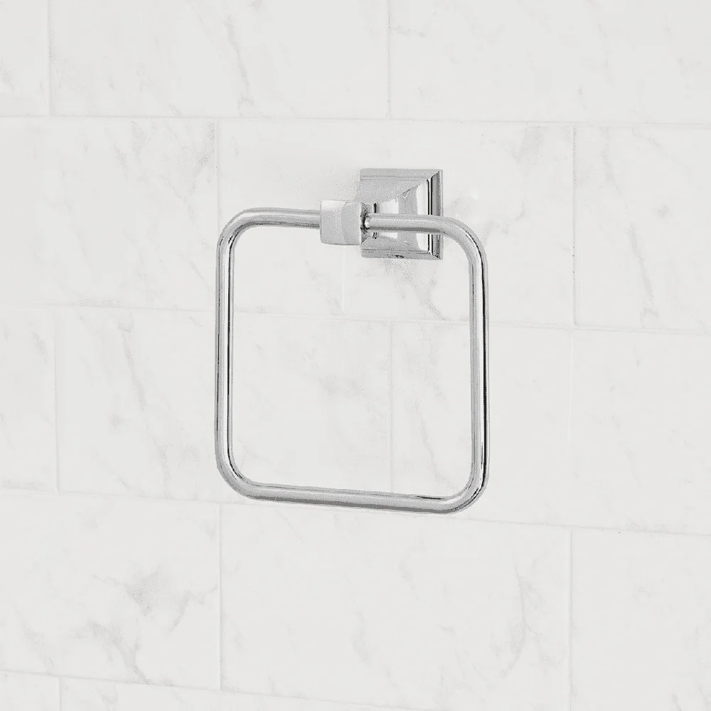 2 Pack Chrome Towel Ring Durable Zinc Construction Rust Resistant Bathroom Accessory Easy Mounting System Includes Hardware