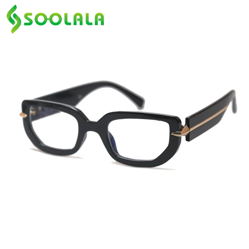 

SOOLALA Rectangle Women Anti Blue Light Reading Glasses Ladies Frame Leesbril Magnifying Presbyopia Eyeglasses With Strength