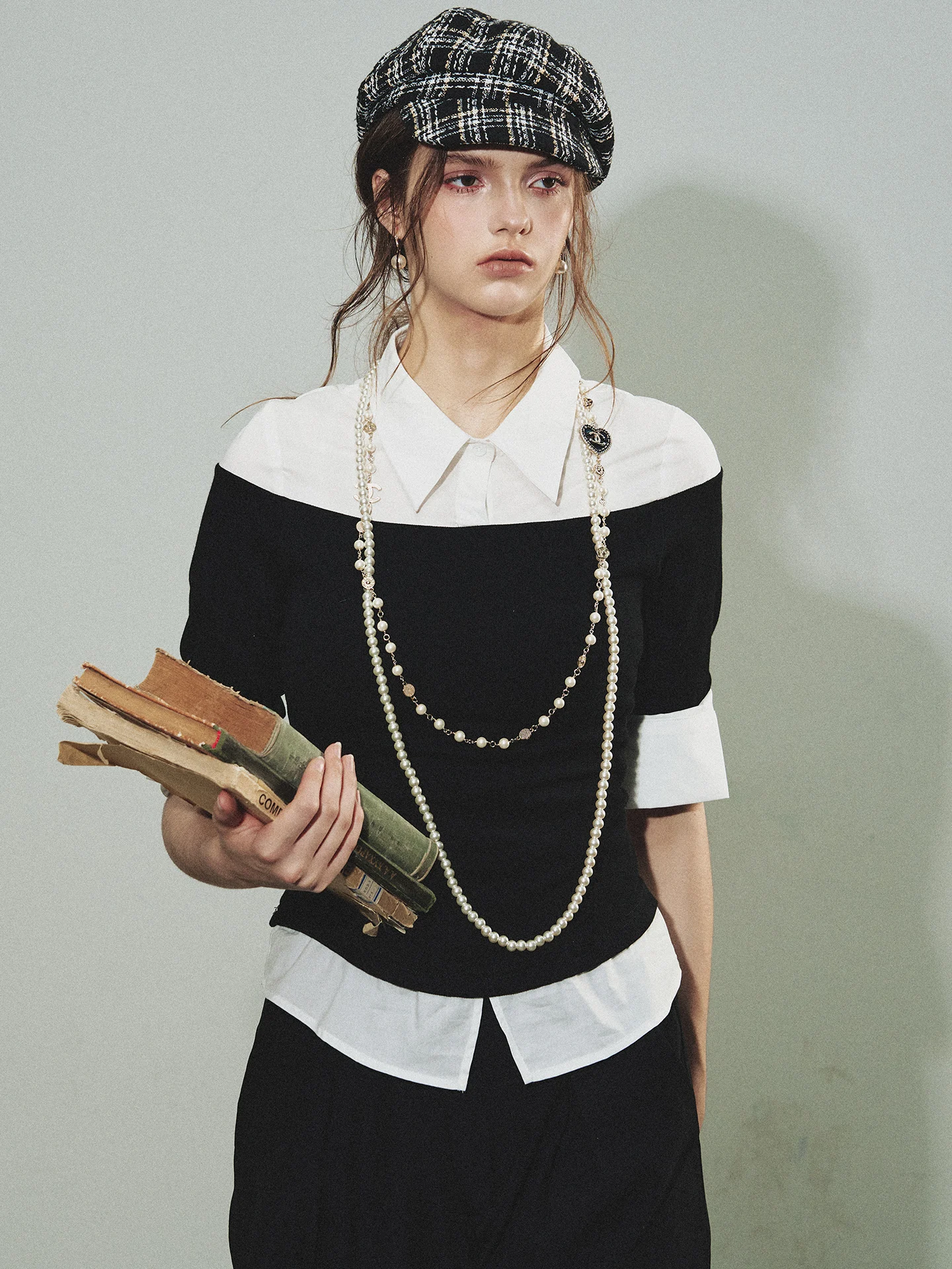 

Fumisme Classic Reissue Трикотажная блузка French Sle Slim Fit Cotton Long Sve Дышащая женская блузка для поездок на работу