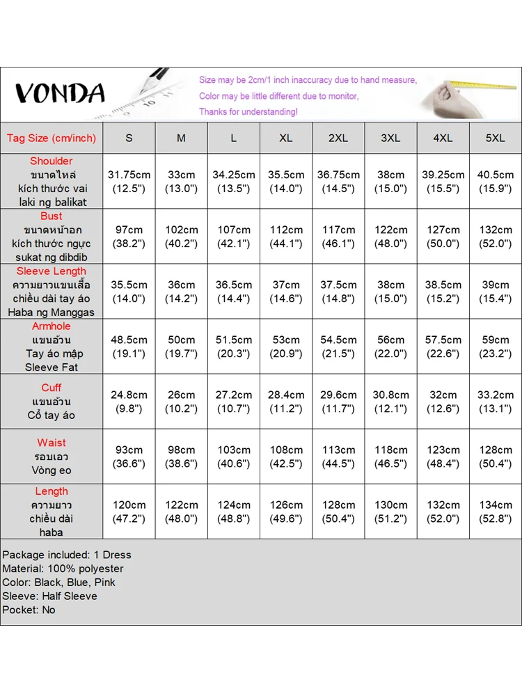 Vonda verão elegante camisa longa vestidos femininos manga puff sólido maxi vestidos 2025 moda casual com cinto bandagem festa robe