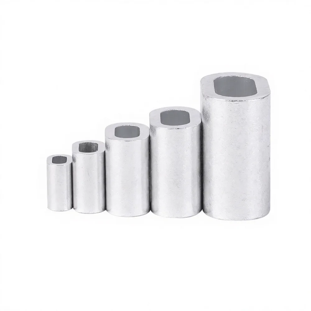 Rigging Hardware Steel Cable Aluminum Sleeve 0.5mm 12mm Oval Figure 8 Ferrule Crimping Connector Fastener Industrial Supply Kit
