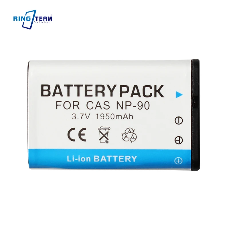 

NP-90 For Casio CNP90 NP-90 Battery Exilim EX-H10 EXH10 EX-H15 EXH15 EX-FH100 EX-FH100BK EX-H20G 1950mAh Camera Batteries