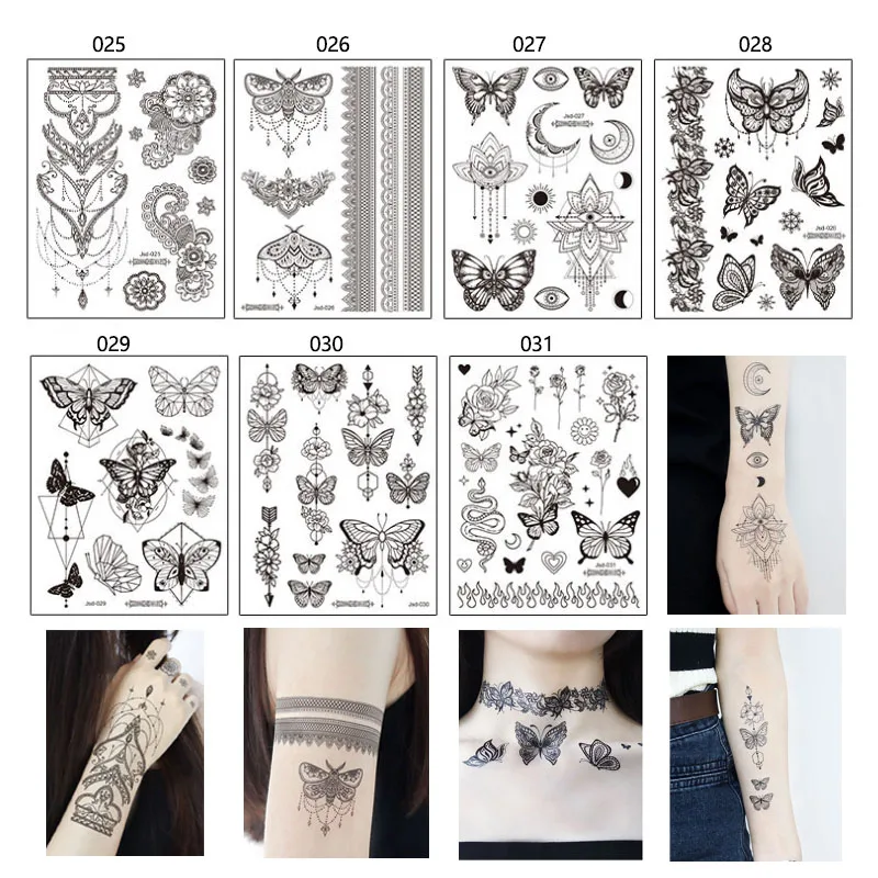 7Pcs Stylish Styles Realistic Butterfly The Stars Temporary Waterproof Tattoos Long Lasting Semi Permanent Tattoo asy to Apply