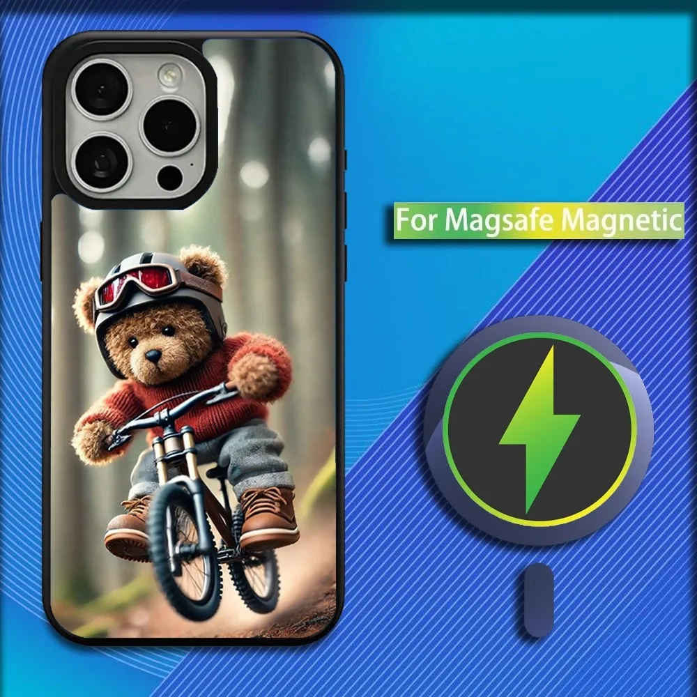 T-Teddy-Bear Cool Phone Case For iPhone 16,15,14,13,12,11,Plus,Pro,Max,Mini Magsafe Magnetic Wireless Charging