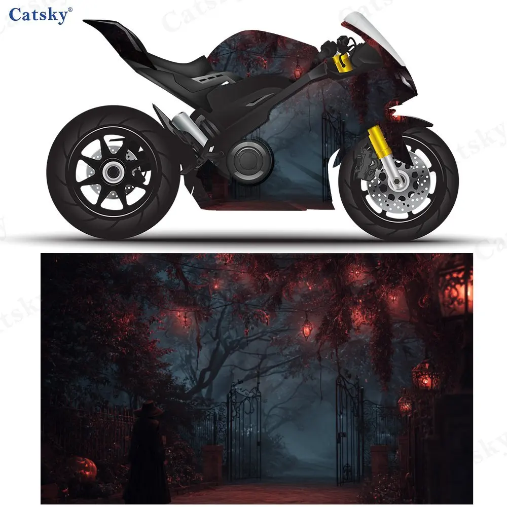 

Эфирная ночь Хэллоуина, мотоциклетные пленки, ПВХ-пленки для настройки мотоцикла, прочные клейкие наклейки