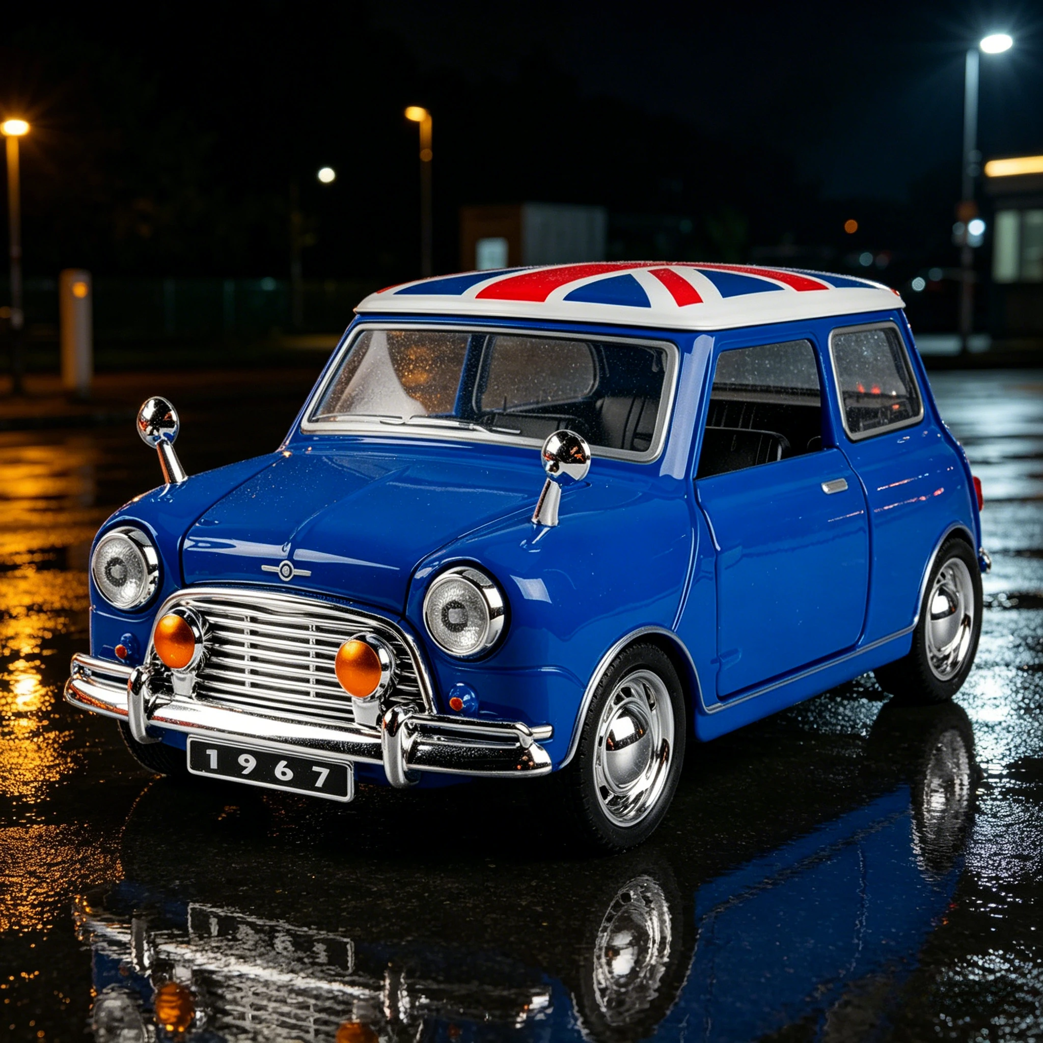 Modelo a Escala 1:32 del Mini Cooper 1967 de Morris, Auto Clásico de Carreras de Aleación Metálica Fundida a Presión, Adorno Coleccionable para Escritorio, Regalo Navideño