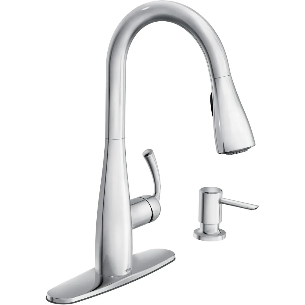 

Chrome Pull-Down Sprayer Kitchen Faucet with Soap Dispenser