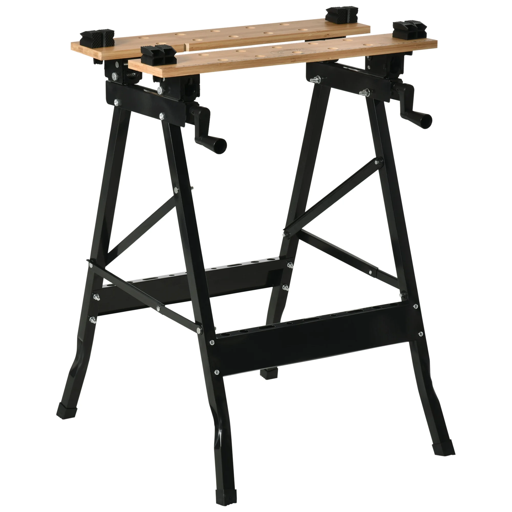 HOMCOM Établi pliant établi de serrage avec 4 serre-joints table de travail, charge 150 kg, 63,5x60,5x78cm, noir