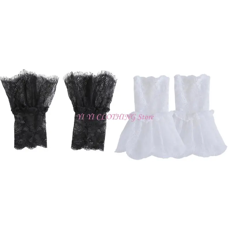 

N5KF 2PAIR Women Женщины кружевные рукава элегантные манжеты для запястья декоративные рукава крышки рук