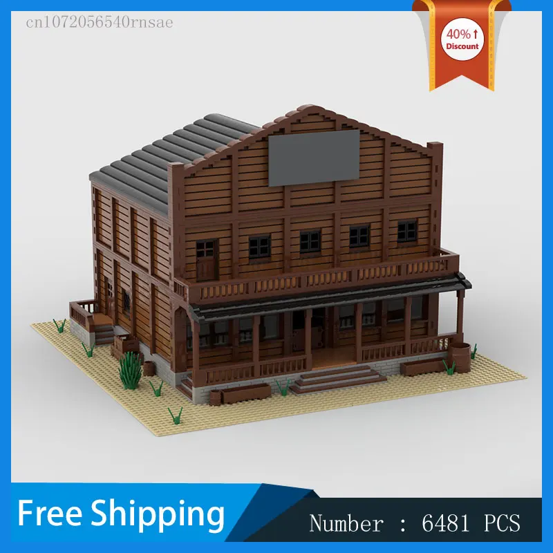 Western Style West Saloon MOC Building Blocks Modular Model Architecture House Toy Birthday Present  Street View Series